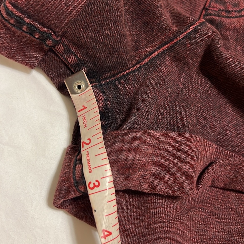 NEW Free people  Burgundy Corduroy Denim Overalls shortall romper size large - Picture 11 of 14